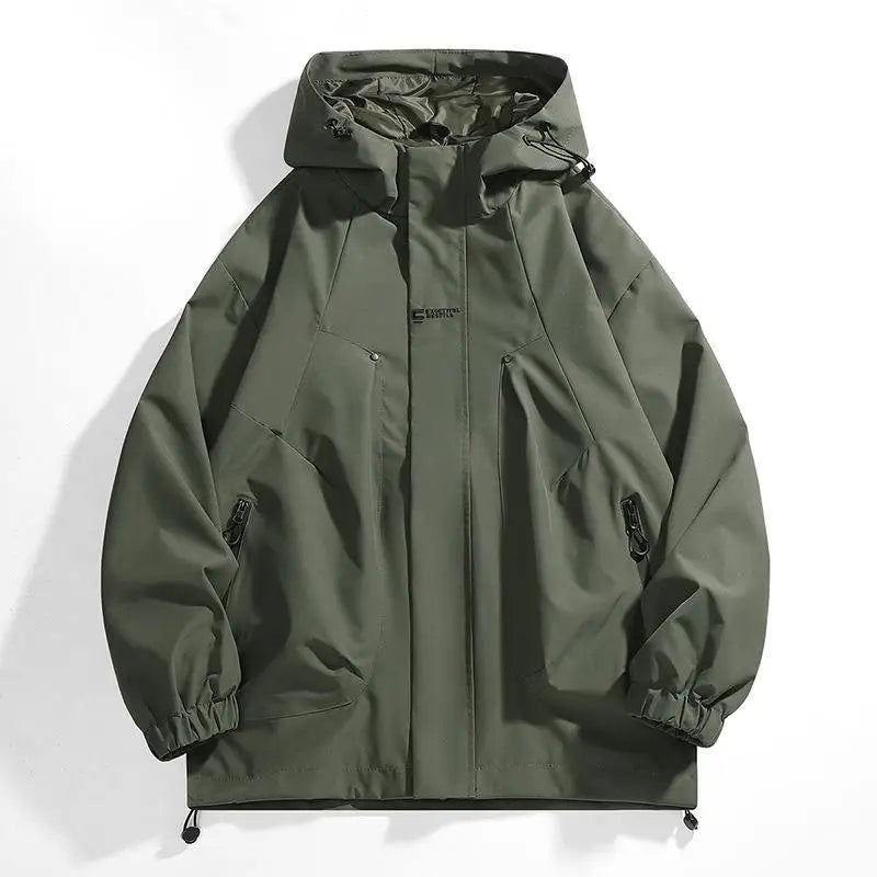 HEEYIN YIN Men's Hooded Solid Color Thin Jacket For Outdoor Hiking Hunting Fishing Windproof And Waterproof Printed With Logo