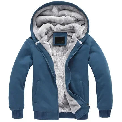 Btsukimi Fashion Men's Jackets Winter Hooded Coats Male Warm Sweatshirts Fleece Hoodie Slim Student Hoodies Outerwear 2026 Men's Clothing