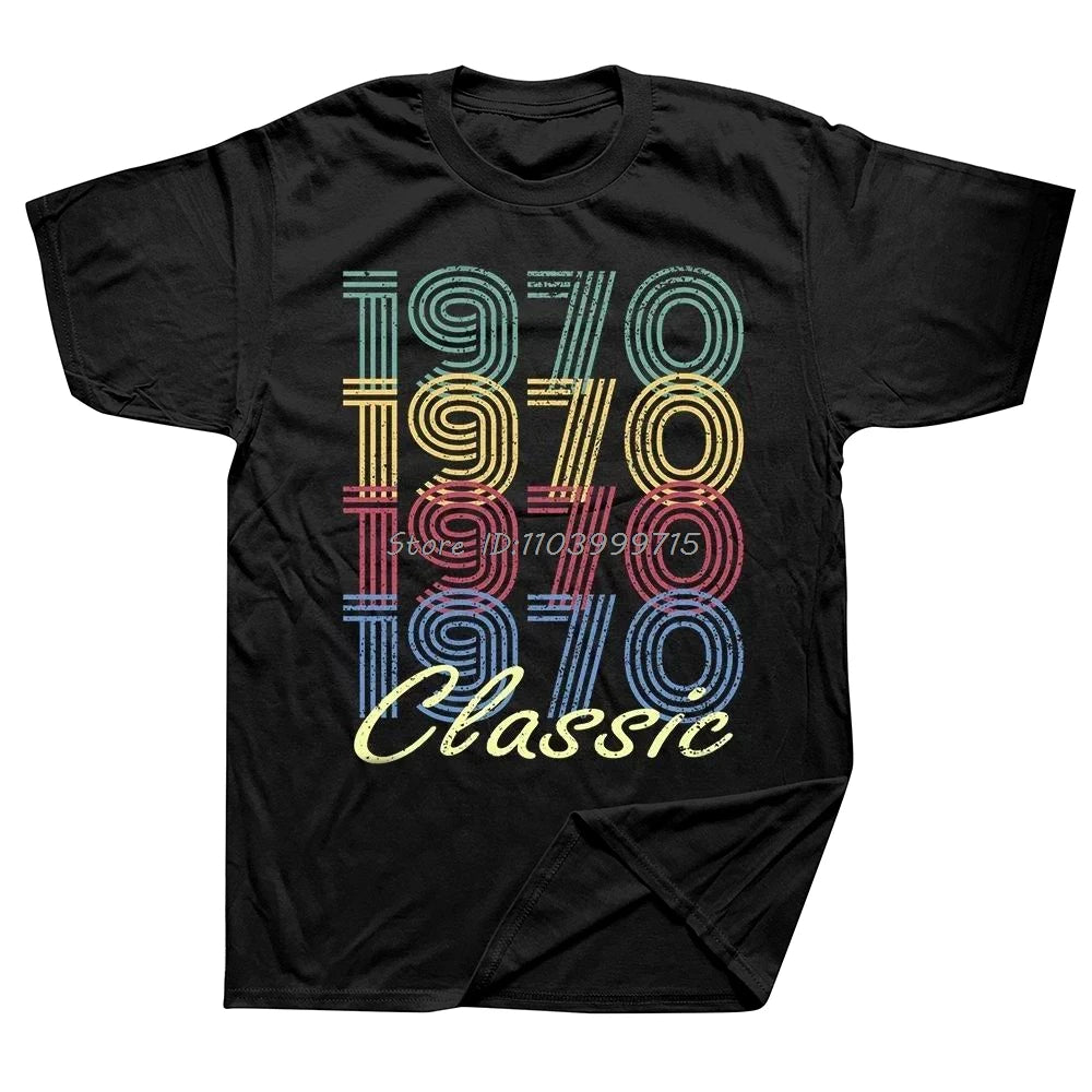 New Vintage Retro Classic 1970 54th Birthday Day Gift T-Shirt Sports Fan T Shirt Unisex Cotton Clothing Heavy Weight T-shirt