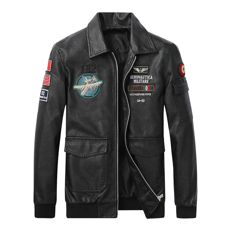 CHAIFENKO Men's Leisure Fashion Locomotive Coats New Leather Clothing Jacket Spring Autumn Windproof Simplicity Keep Warm Coat