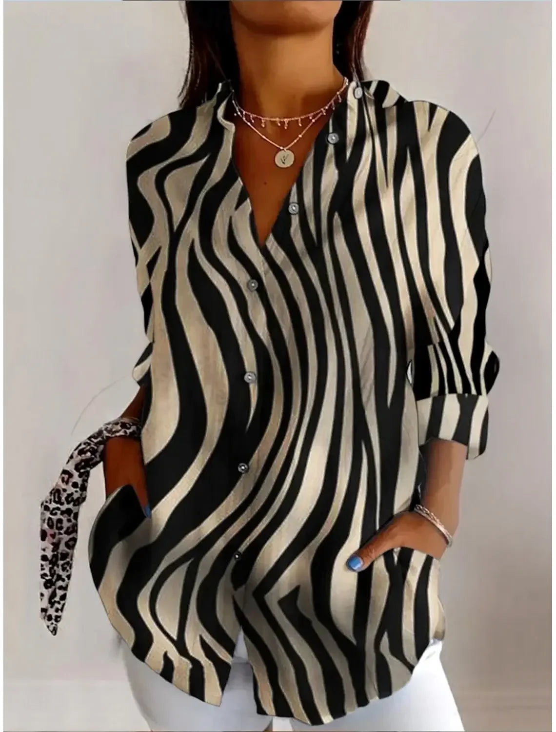 Women's Shirts Graphic Geometric Stylish Casual Long Sleeved Shirt Spring Autumn Tops Daily Going Out Buttons Women's Clothing