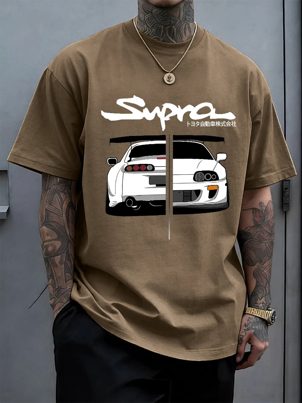 Japanese Cool Car Puzzle Print Cotton T-Shirts Men Summer Short Sleeve T Shirt Soft Oversized O-Neck Tops Basic Male Clothes