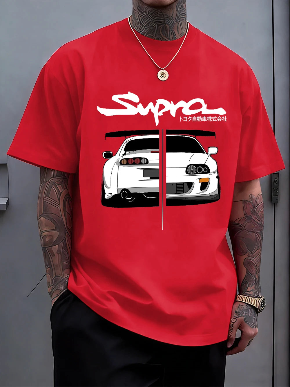 Japanese Cool Car Puzzle Print Cotton T-Shirts Men Summer Short Sleeve T Shirt Soft Oversized O-Neck Tops Basic Male Clothes