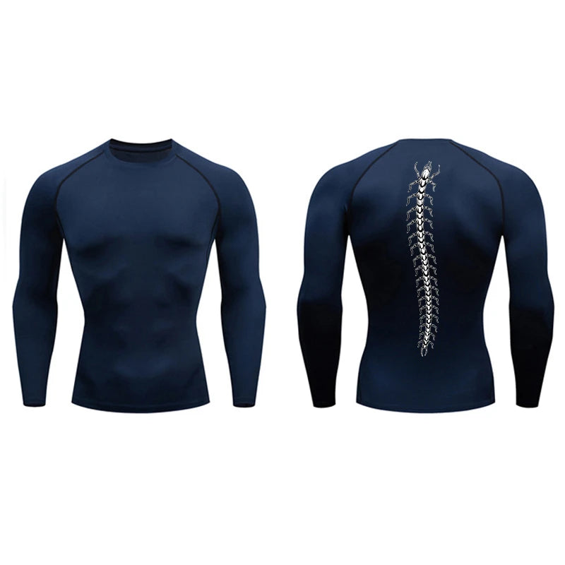 High Elasticity Compression Shirts for Men Gym Workout Quick Dry T-shirt Tops Breathable Training Running Sportswear Rash Guard