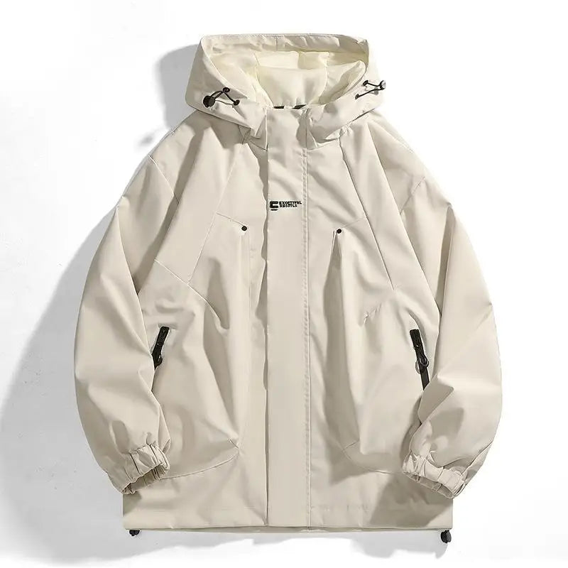 HEEYIN YIN Men's Hooded Solid Color Thin Jacket For Outdoor Hiking Hunting Fishing Windproof And Waterproof Printed With Logo