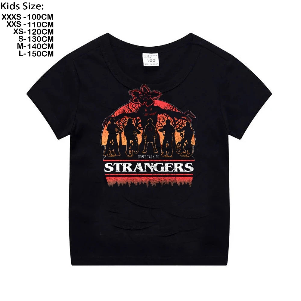 The Demogorgon Running Up That Hill T Shirt Boys Girls Kids Summer Cotton Short Sleeve Funny Cartoon Tshirt Graphic Tees Tops