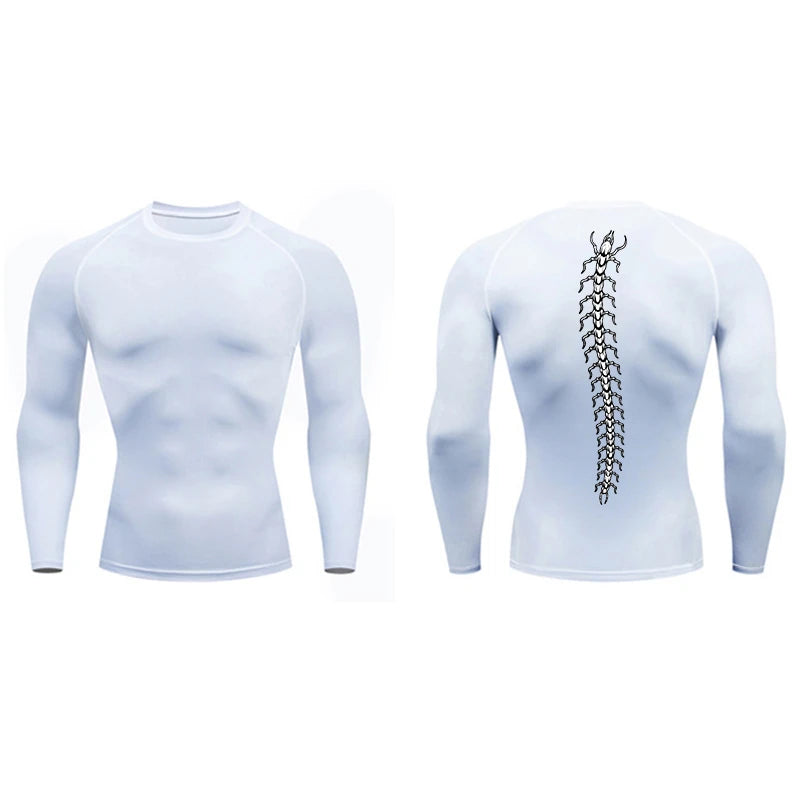 High Elasticity Compression Shirts for Men Gym Workout Quick Dry T-shirt Tops Breathable Training Running Sportswear Rash Guard