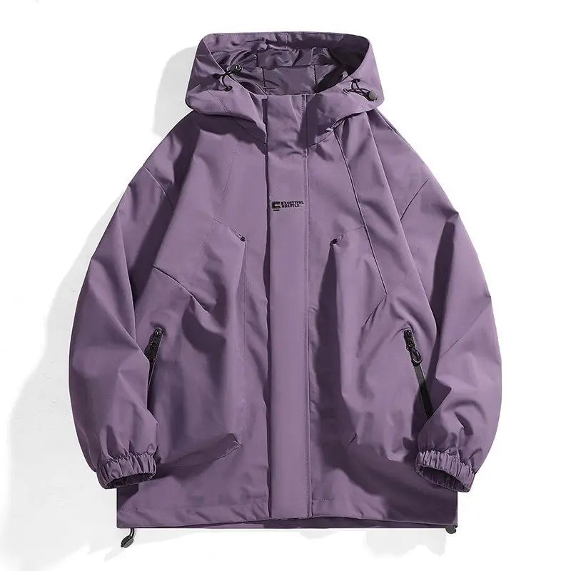 HEEYIN YIN Men's Hooded Solid Color Thin Jacket For Outdoor Hiking Hunting Fishing Windproof And Waterproof Printed With Logo