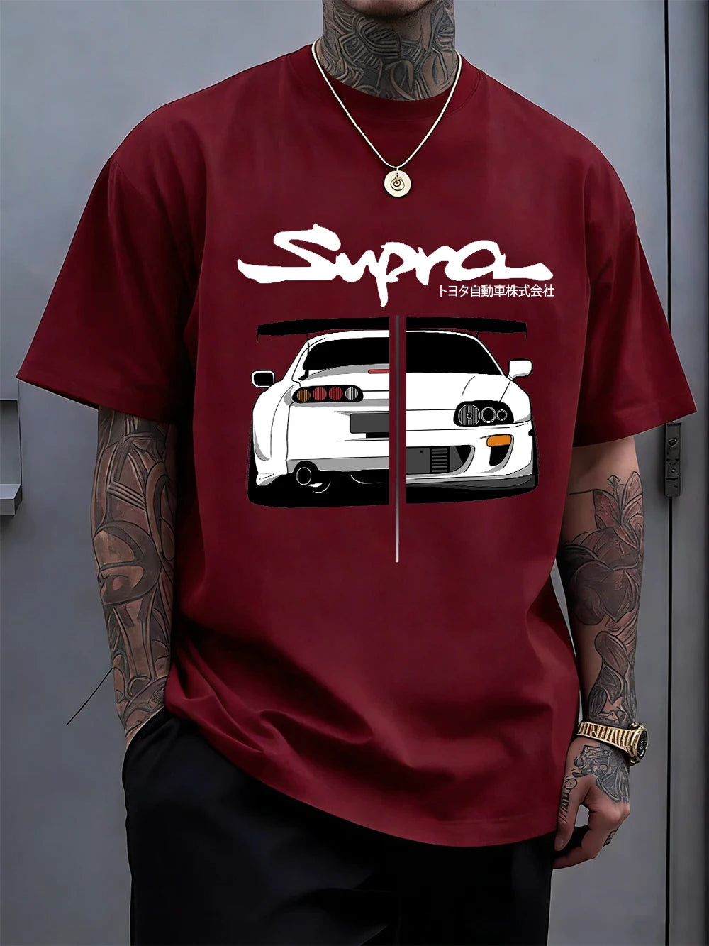 Japanese Cool Car Puzzle Print Cotton T-Shirts Men Summer Short Sleeve T Shirt Soft Oversized O-Neck Tops Basic Male Clothes
