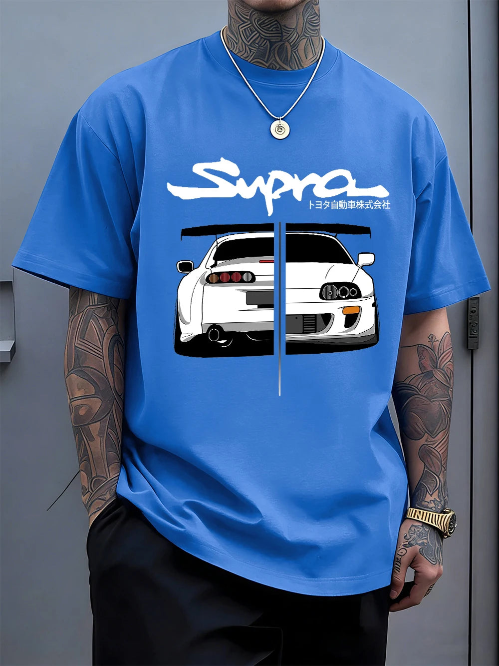 Japanese Cool Car Puzzle Print Cotton T-Shirts Men Summer Short Sleeve T Shirt Soft Oversized O-Neck Tops Basic Male Clothes
