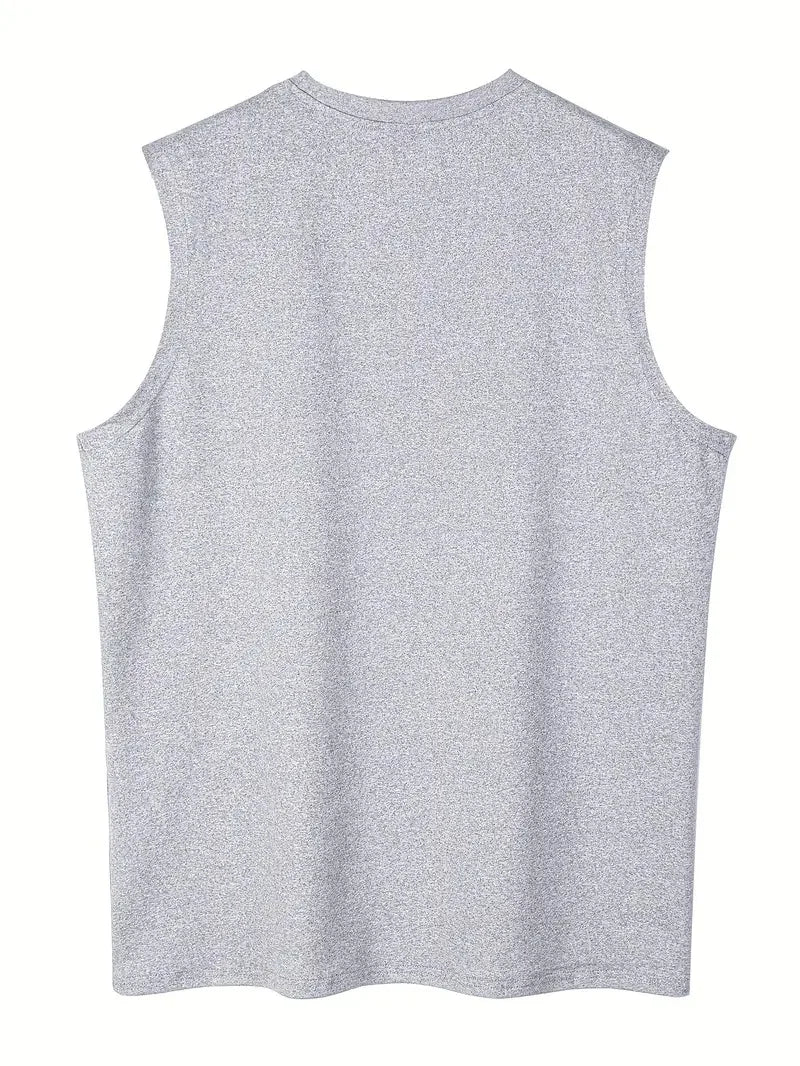 100% pure cotton men's summer fashion casual sports loose trend doll graffiti print breathable round neck sleeveless vest