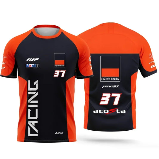 Summer Breathable Quick-drying Motorcycle Race No. 37 2026 Pedro Acosta Men's and Women's Casual short-sleeved Sport T-shirt