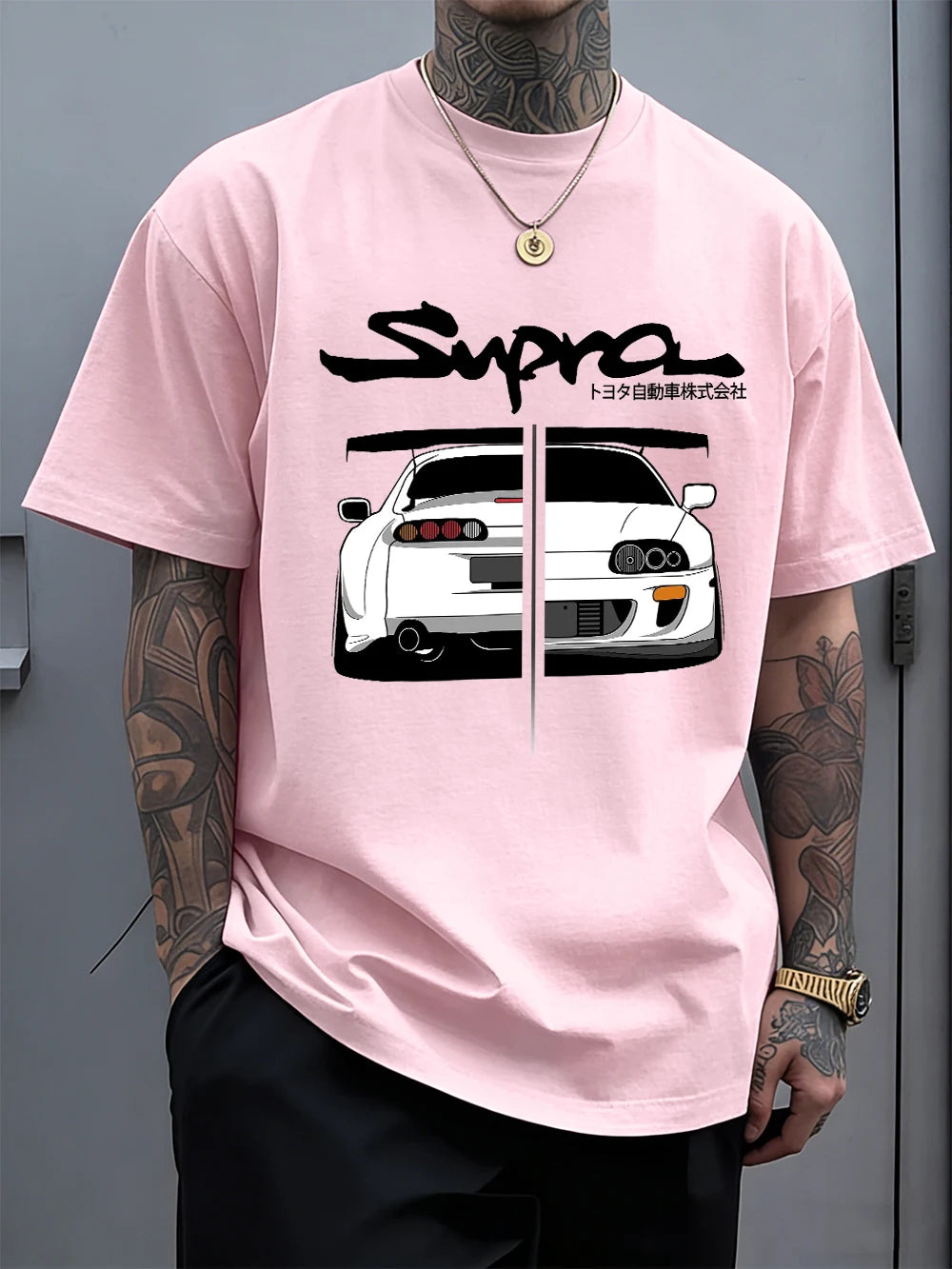 Japanese Cool Car Puzzle Print Cotton T-Shirts Men Summer Short Sleeve T Shirt Soft Oversized O-Neck Tops Basic Male Clothes