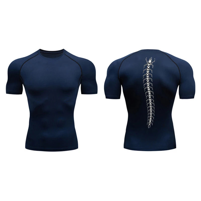 High Elasticity Compression Shirts for Men Gym Workout Quick Dry T-shirt Tops Breathable Training Running Sportswear Rash Guard