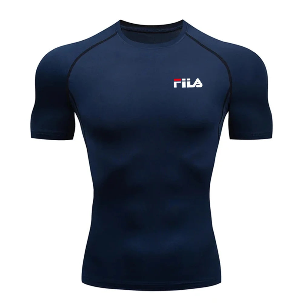Compression Shirts for Men Short Sleeve Rash Guard Gym Workout Running T-shirt Summer Athletic Quick Dry Tees