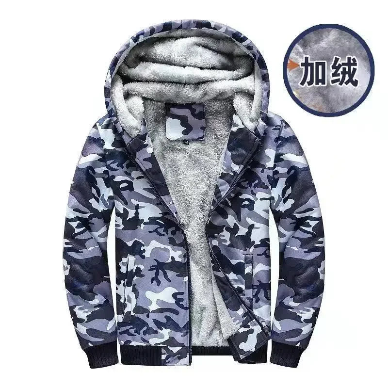 Btsukimi Fashion Men's Jackets Winter Hooded Coats Male Warm Sweatshirts Fleece Hoodie Slim Student Hoodies Outerwear 2026 Men's Clothing