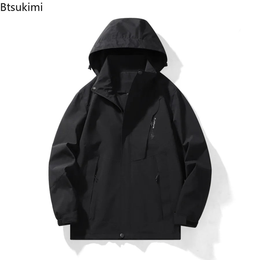 Btsukimi High Quality Men Jackets Spring Autumn Men's Fashion Waterproof Windbreak Coats Outdoor Hiking Camping Jackets for Couple Coats