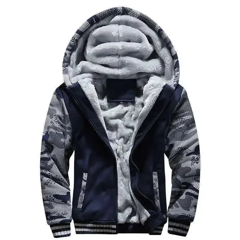 Btsukimi Fashion Men's Jackets Winter Hooded Coats Male Warm Sweatshirts Fleece Hoodie Slim Student Hoodies Outerwear 2026 Men's Clothing
