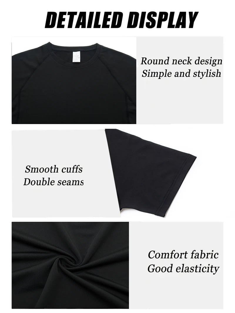 Compression Shirts for Men Short Sleeve Rash Guard Gym Workout Running T-shirt Summer Athletic Quick Dry Tees