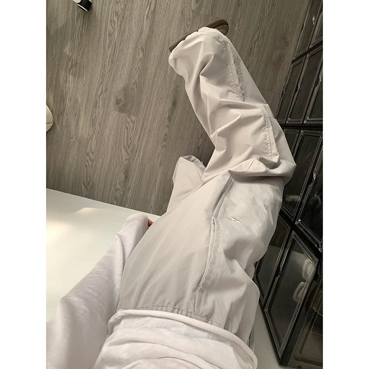 American High Street Style Women's Cargo Pants Spring Summer 2026 New Slimming Drapey Loose Sweatpants Folded Hem