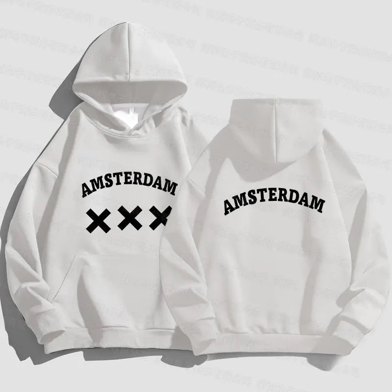 Amsterdam Unisex Hoodie - Black Oversized Sweatshirt