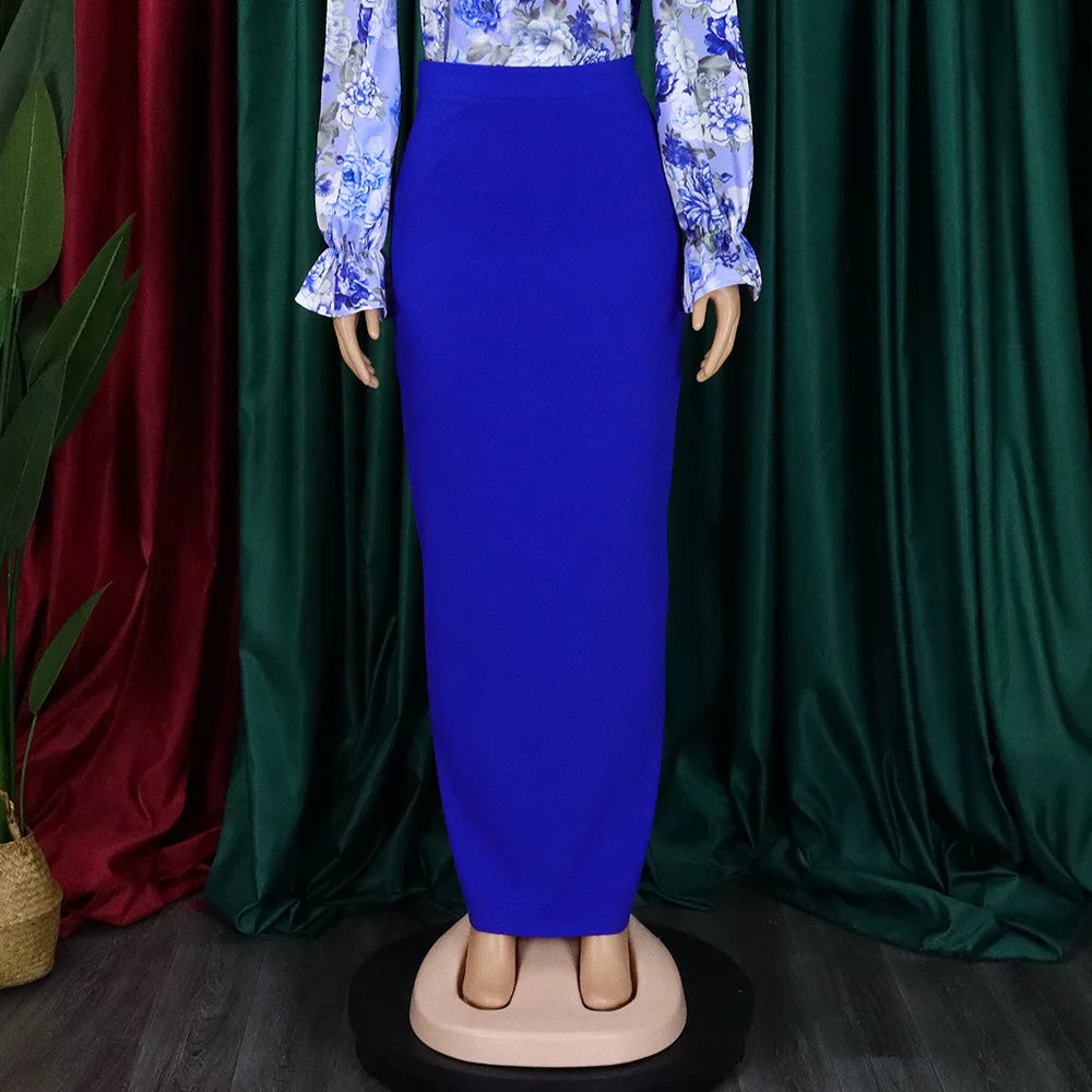 Elegant Long Skirts for Women High Waisted Solid Sheath Floor Length Female Birthday Party Dinner Wear Long Skirts Clothes 2024