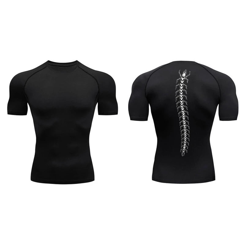High Elasticity Compression Shirts for Men Gym Workout Quick Dry T-shirt Tops Breathable Training Running Sportswear Rash Guard