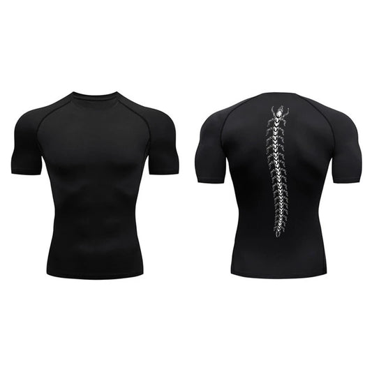 High Elasticity Compression Shirts for Men Gym Workout Quick Dry T-shirt Tops Breathable Training Running Sportswear Rash Guard