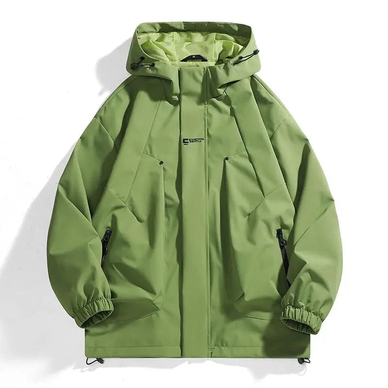 HEEYIN YIN Men's Hooded Solid Color Thin Jacket For Outdoor Hiking Hunting Fishing Windproof And Waterproof Printed With Logo