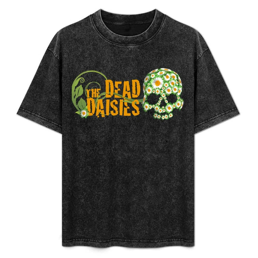 Retro The Dead Daisies Skull Hard Metal T-Shirt Christmas Theme Tee Top