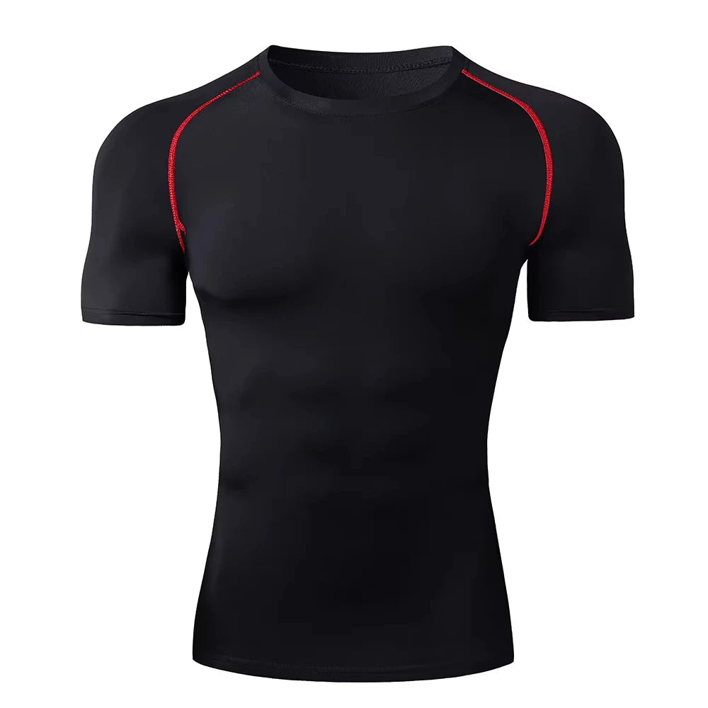 Men's Compression Shirts Summer Short Sleeves Tees T-shirt Gym Workout Fitness Running Tops Undershirts Baselayer Sportswear