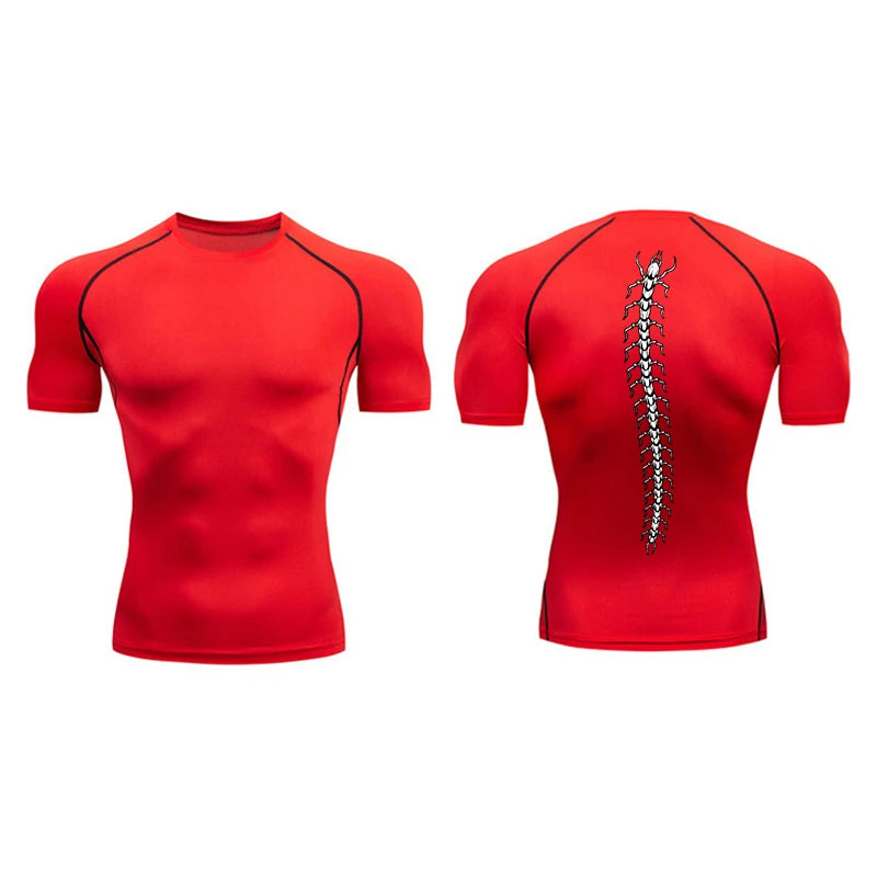 High Elasticity Compression Shirts for Men Gym Workout Quick Dry T-shirt Tops Breathable Training Running Sportswear Rash Guard