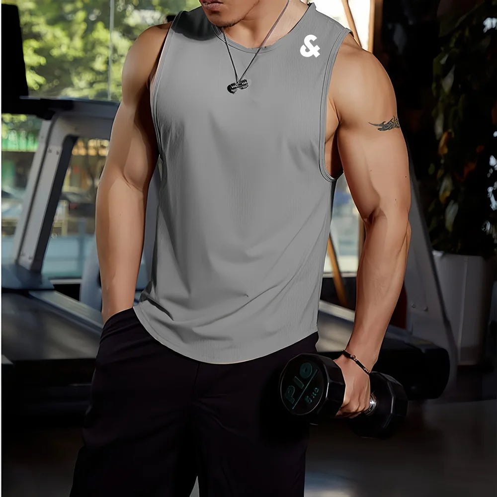 Jack Jones Summer American Muscle Fitness Quick-Dry Back Shirt - Running Training Sportive Breathable Sleeveless T-Shirt