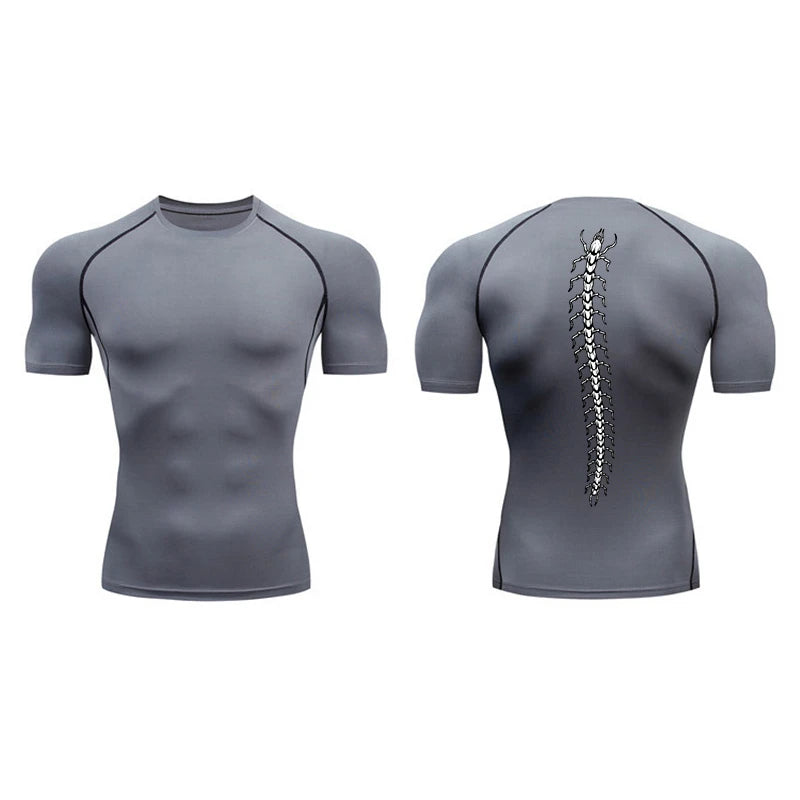 High Elasticity Compression Shirts for Men Gym Workout Quick Dry T-shirt Tops Breathable Training Running Sportswear Rash Guard