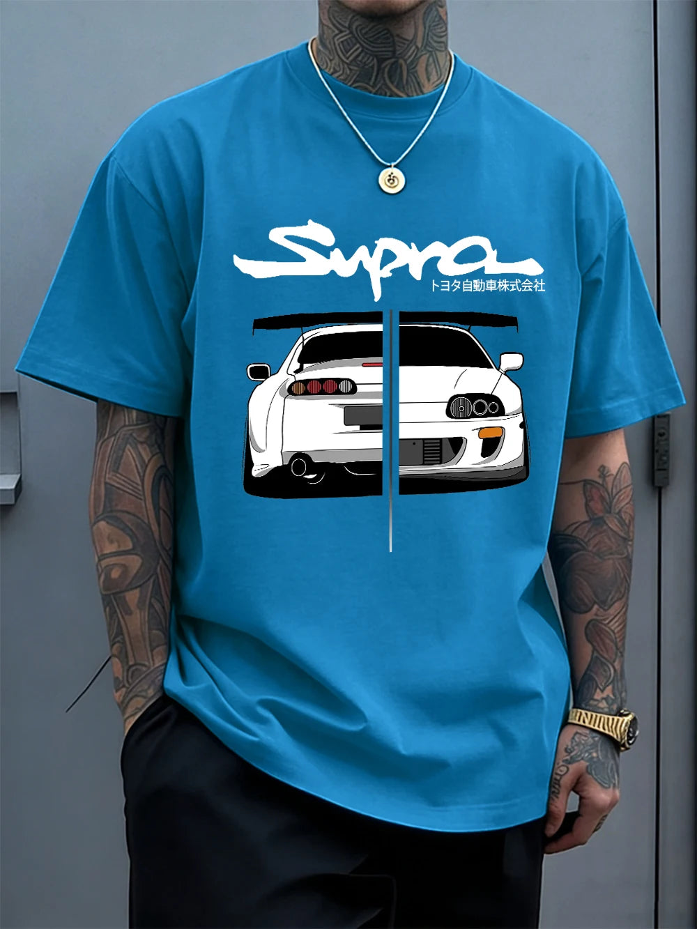 Japanese Cool Car Puzzle Print Cotton T-Shirts Men Summer Short Sleeve T Shirt Soft Oversized O-Neck Tops Basic Male Clothes