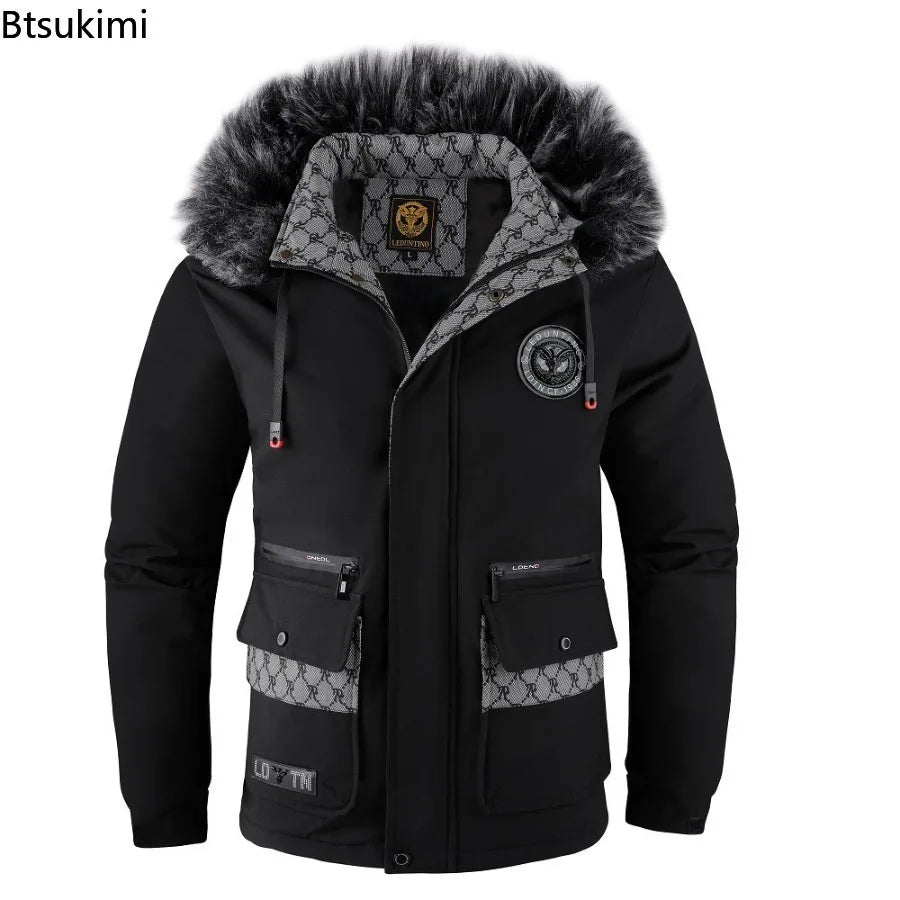Btsukimi Winter Men Hooded Fur Collar Winter Coats Down Jackets High Quality Male Thicker Windproof  Warm Parkas Hombre Casual Jackets
