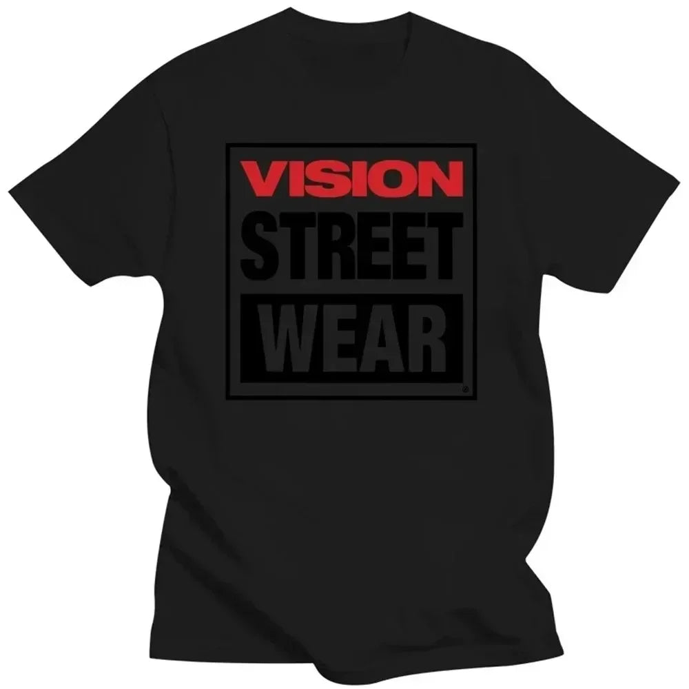 Cotton Unisex Vision Street Wear T-Shirt Vision Street Wear T-Shirt Blanks Vintage Summer Top Fitted T Shirt