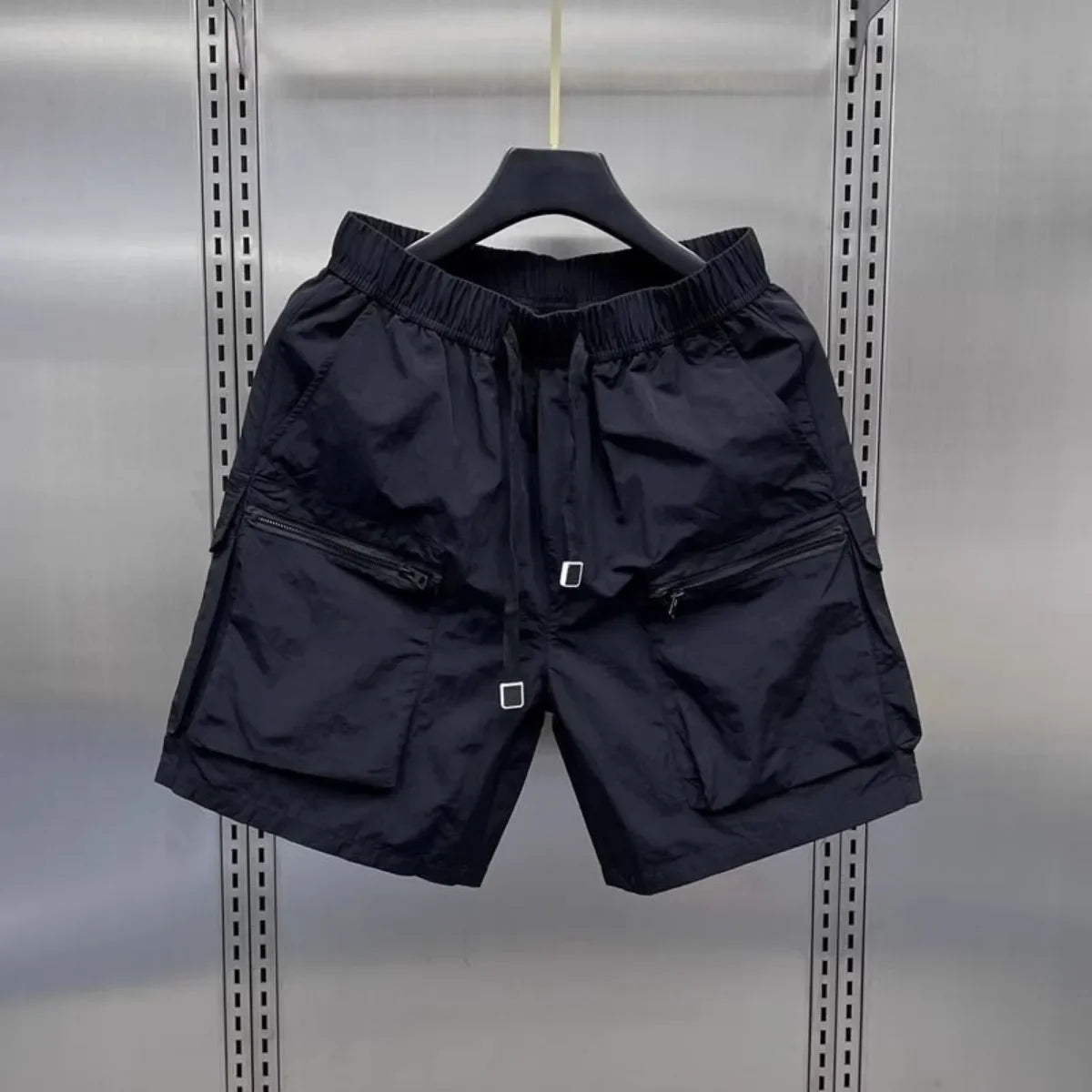 Men's Functional Workwear Short Shorts Hip Hop Summer Thin Outdoor Quick-Dry Beach Mid-Length Loose Fit Short Pants Streetwear