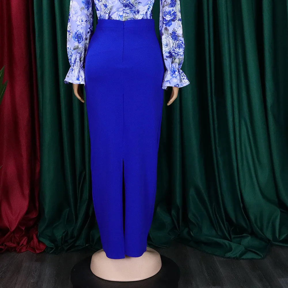 Elegant Long Skirts for Women High Waisted Solid Sheath Floor Length Female Birthday Party Dinner Wear Long Skirts Clothes 2024