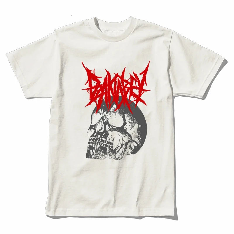 Coolmind U0009-T2 Skull Print Graphic Men T Shrit Exclusive Graphic Men Tshirt Loose Unisex Tee Shirts Men
