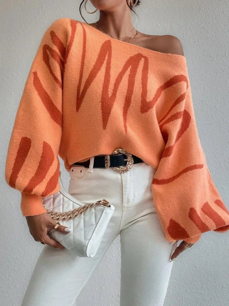 Fashion Women Sweaters 2025 New Autumn Winter Korean Fashion Pullovers Loose Sleeve Sleeve Top Vintage Knitwear Clothing