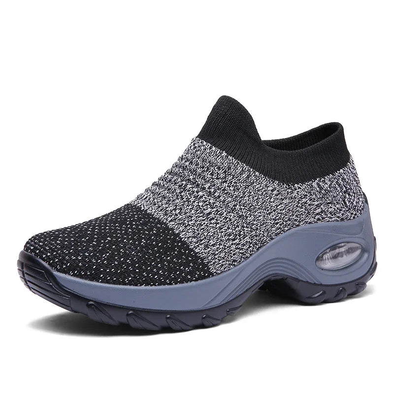 Women Sneakers Summer Fashion Black Sports Casual Shoes Breathable Mesh Lightweight Air Cushion Non-Slip Running Shoe Zapatillas