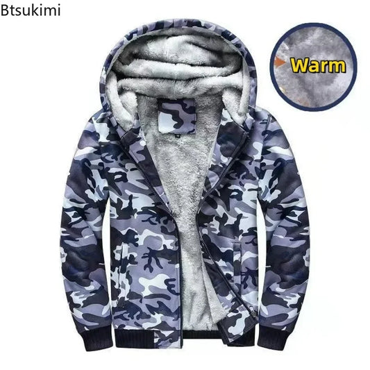 Fashion Men's Jackets Winter Hooded Coats Male Warm Sweatshirts Fleece Hoodie Slim Student Hoodies Outerwear 2026 Men's Clothing