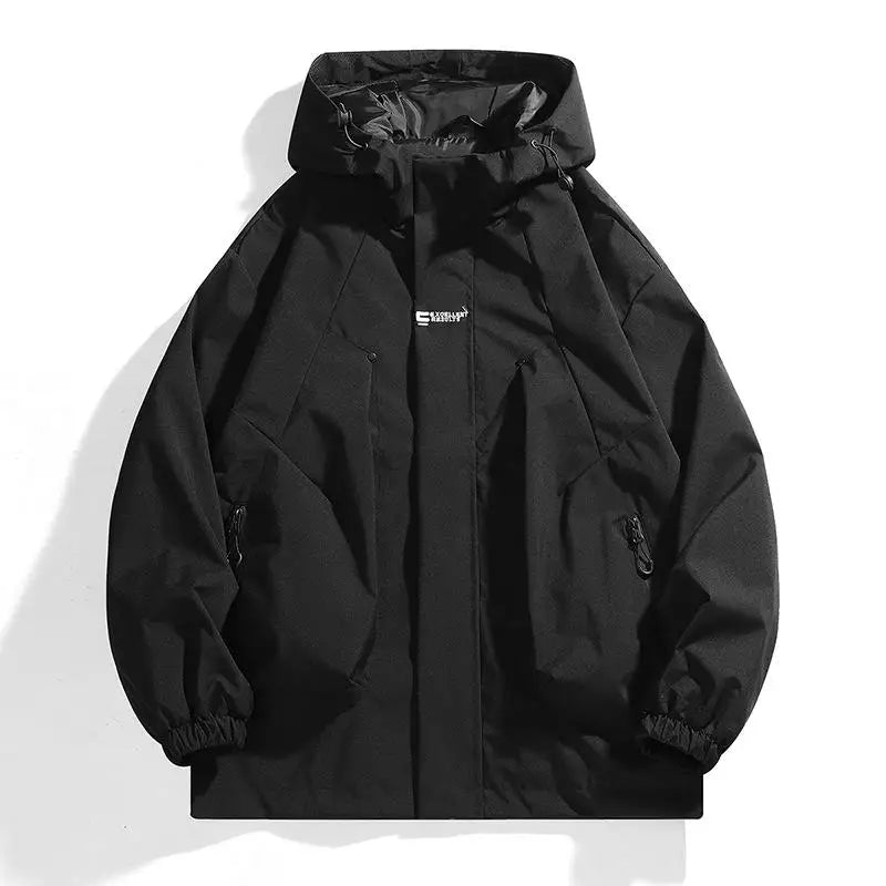 HEEYIN YIN Men's Hooded Solid Color Thin Jacket For Outdoor Hiking Hunting Fishing Windproof And Waterproof Printed With Logo