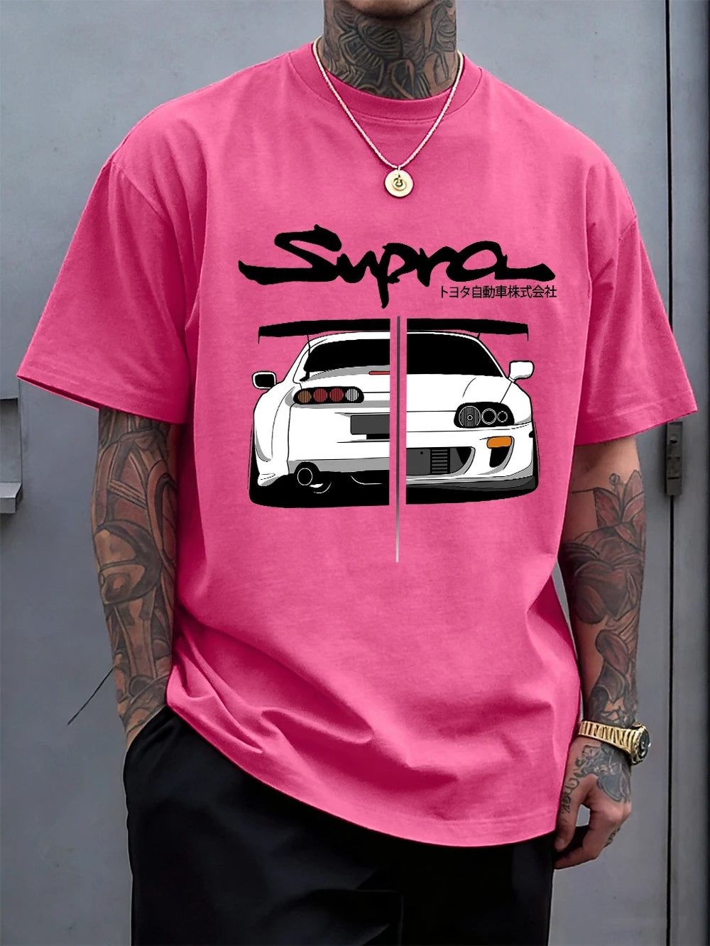 Japanese Cool Car Puzzle Print Cotton T-Shirts Men Summer Short Sleeve T Shirt Soft Oversized O-Neck Tops Basic Male Clothes