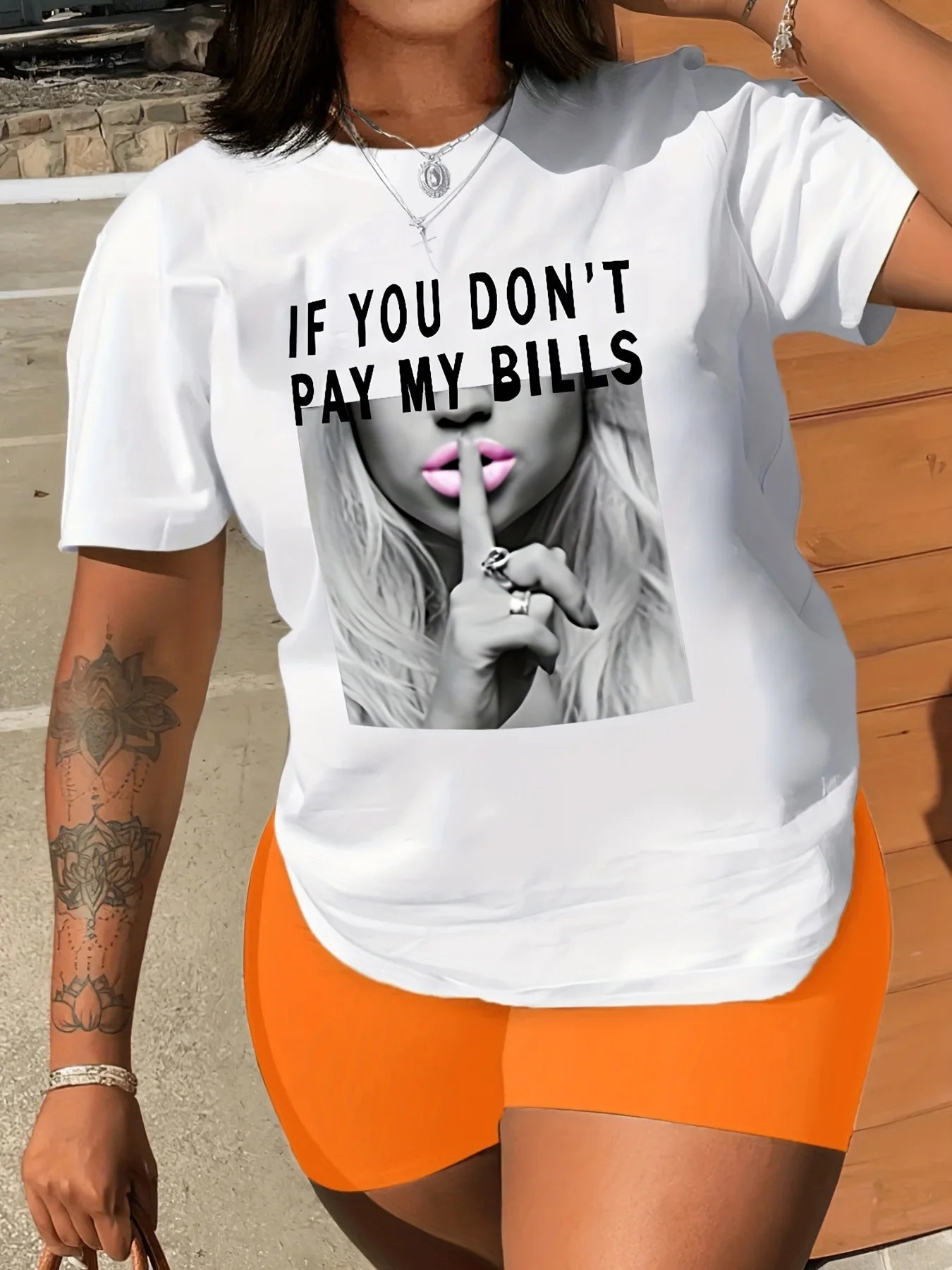 Women's T-shirt   Fashion Street Short Sleeve Tops Loose Oversized  Shirt Tshirts Creativity Streettshirt Individual Casual Clot