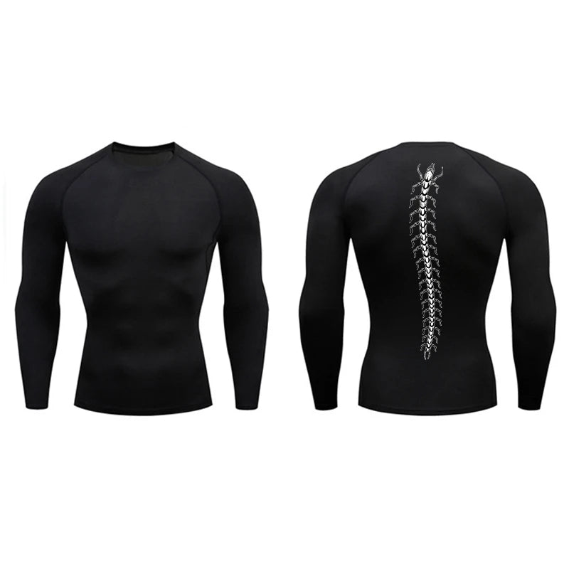 High Elasticity Compression Shirts for Men Gym Workout Quick Dry T-shirt Tops Breathable Training Running Sportswear Rash Guard