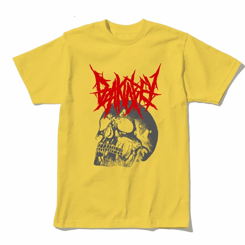 Coolmind U0009-T2 Skull Print Graphic Men T Shrit Exclusive Graphic Men Tshirt Loose Unisex Tee Shirts Men