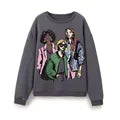 Women Sweatshirts 2023 New Fashion cotton Plush Girls Print Casual Sweatshirts Female O Neck Hoodies Chic Pullovers Tops