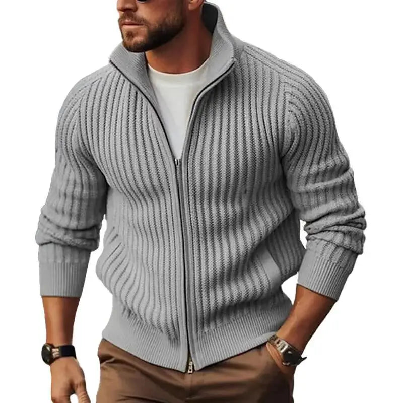 Men's Sweaters Knitted Jumpers Cardigan Solid Zipper Sweatercoat Loose Rompers Autumn New High Street Slight Strech Outerwear